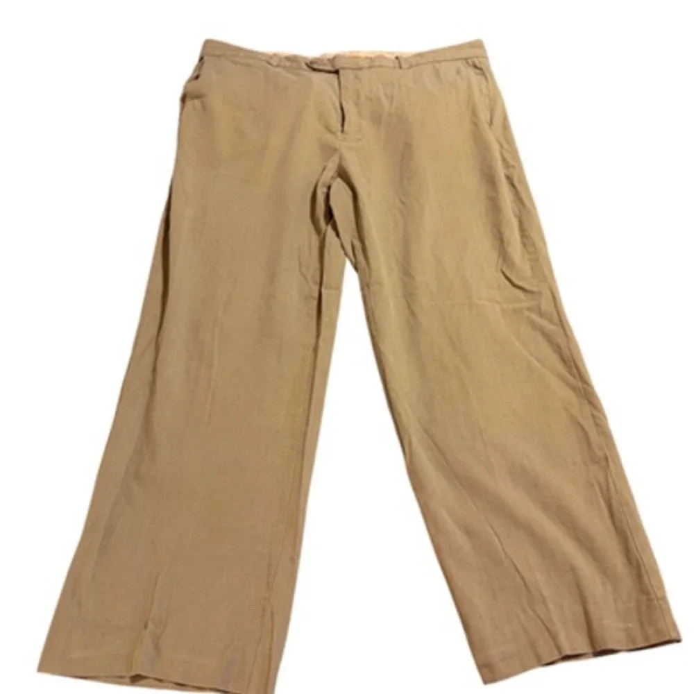 Tommy Bahama Flat Front Chino Pants Silk Blend Relaxed Mens 38x29 Tan Pre-owned